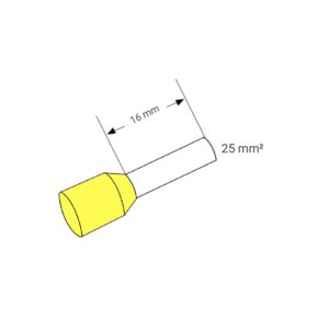 Izolirani tulec 25mm² - 16mm rumen