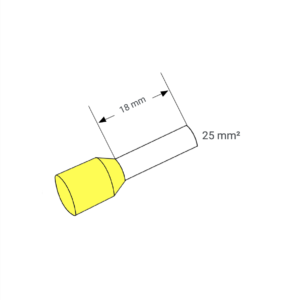 Izolirani tulec 25mm² - 18mm rumen